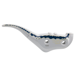 Dinosaur Body Raptor with Wide Dark Blue Stripe, Narrow Tan Stripes Pattern