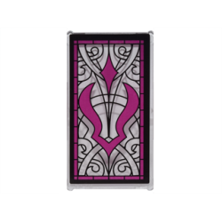 Glass for Window 1 x 4 x 6 with Stained Glass Window with Magenta Curved Shadow Symbol Pattern (Sticker) - Set 41179 Glass for Window 1 x 4 x 6 with Stained Glass Window with Magenta Curved Shadow Symbol Pattern (Sticker) - Set 41179