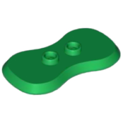 Plate, Modified 2 x 4 with 2 Studs and Curved Sides (Minifigure Stand) - Green