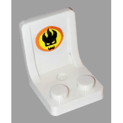 Minifigure, Utensil Seat / Chair 2 x 2 with Dr. Inferno Logo Pattern (Sticker) - Set 8637