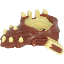 Minifigure Armor Breastplate with Shoulder Pad Left Spiked with Molded Tan Face Bars, Scabbard, and Spikes Pattern