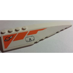 Wedge 12 x 3 Right with Modified Classic Space Logo, Orange Lines and Hatch Pattern (Sticker) - Set 7690