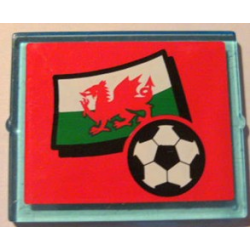 Glass for Window 1 x 4 x 3 with Flag of Wales and Soccer Ball on Red Background Pattern (Sticker) - Set 3407 Glass for Window 1 x 4 x 3 with Flag of Wales and Soccer Ball on Red Background Pattern (Sticker) - Set 3407