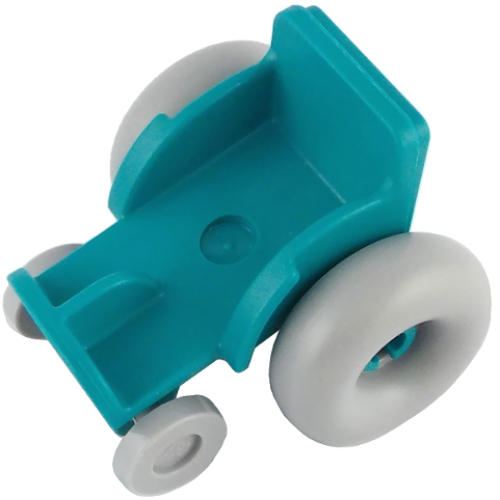 Деталь LEGO 2135c03 Mini Doll, Utensil Wheelchair with Light Bluish Gray Wheel Wheelchair Balloon 17.6 x 6.4 with Technic Pin Hole and Light Bluish Gray Trolley Wheels (2135 / 7201 / 2496)