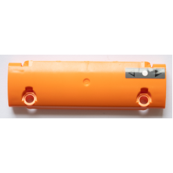 Technic, Panel Curved 11 x 3 with Black Arrows and White Circle on Dark Bluish Gray Background Pattern (Sticker) - Set 42052