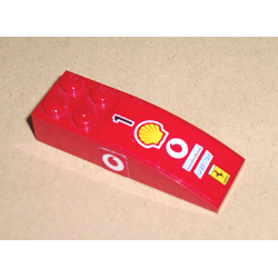 Slope, Curved 6 x 2 with Number 1, Shell, Vodafone, Olympus, Fiat, and Ferrari Logos on Top, Vodafone Logo on Both Sides Pattern (Stickers) - Sets 8362 / 8375 / 8654 Slope, Curved 6 x 2 with Number 1, Shell, Vodafone, Olympus, Fiat, and Ferrari Logos on Top, Vodafone Logo on Both Sides Pattern (Stickers) - Sets 8362 / 8375 / 8654