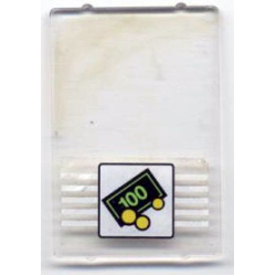 Glass for Window 1 x 4 x 5 with Bank Money 100 Bill and 3 Coins Pattern (Sticker) - Set 1490 Glass for Window 1 x 4 x 5 with Bank Money 100 Bill and 3 Coins Pattern (Sticker) - Set 1490