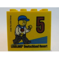 Brick 2 x 4 x 3 with Besuchsmeister 5 Bronze 2016 Legoland Deutschland Resort Pattern