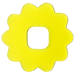 Clikits, Icon Accent Rubber Flower 10 Petals 2 3/4 x 2 3/4 - Trans-Yellow Clikits, Icon Accent Rubber Flower 10 Petals 2 3/4 x 2 3/4 - Trans-Yellow