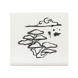Road Sign 2 x 2 Square with Open O Clip with Bonsai Tree, Cloud and Inkblots Pattern (Sticker) - Set 70751 Road Sign 2 x 2 Square with Open O Clip with Bonsai Tree, Cloud and Inkblots Pattern (Sticker) - Set 70751
