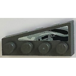 Wedge, Plate 4 x 2 Right with Black and Gray Swirl Pattern (Sticker) - Set 8161 Wedge, Plate 4 x 2 Right with Black and Gray Swirl Pattern (Sticker) - Set 8161