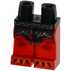 Hips and Red Legs with Ornate Silver Belt, Black Armor, Dark Red Spots and Orange and Black Claws Pattern Hips and Red Legs with Ornate Silver Belt, Black Armor, Dark Red Spots and Orange and Black Claws Pattern