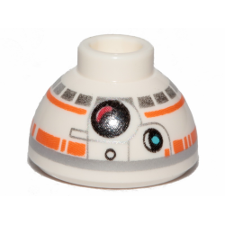 Brick, Round 1 1/2 x 1 1/2 x 2/3 Dome Top with SW BB-8 Droid Head, Large Photoreceptor Pattern Brick, Round 1 1/2 x 1 1/2 x 2/3 Dome Top with SW BB-8 Droid Head, Large Photoreceptor Pattern