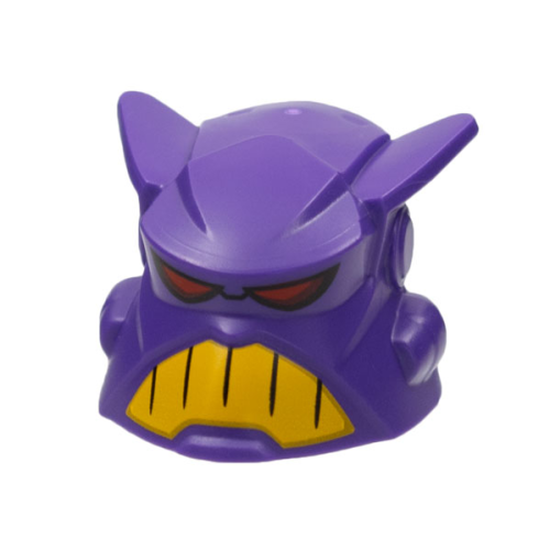 Деталь LEGO 98877pb01 Large Figure Head with Red Eyes and Yellow Teeth Pattern (Emperor Zurg)