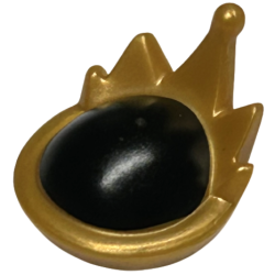 Minifigure, Headgear Tiara / Crown with 5 Points with Black Dome Top Pattern