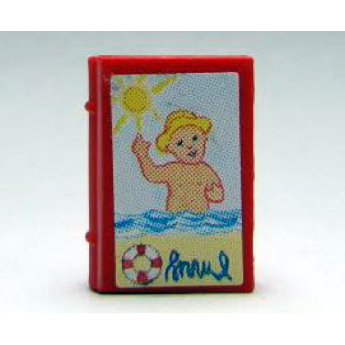 Деталь LEGO 33009pb027 Minifigure, Utensil Book 2 x 3 with Holiday Brochure Children's Paradise Pattern (Stickers) - Set 3117