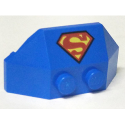Wedge 2 x 4 Triple with Superman 'S' Logo Pattern