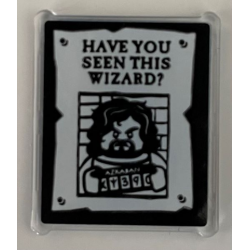 Glass for Window 1 x 3 x 3 Flat Front with 'HAVE YOU SEEN THIS WIZARD?' and Sirius Black Minifigure on Wanted Poster Pattern on Both Sides (Stickers) - Set 76388