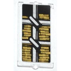 Glass for Window 1 x 2 x 3 with Muntins and Stacked Gold Ingots Pattern (Sticker) - Set 79109