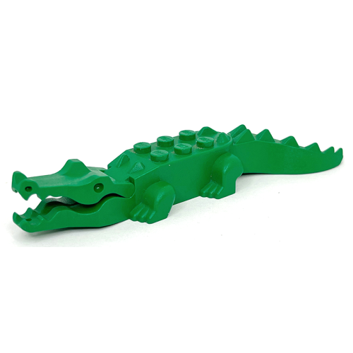 Деталь LEGO 6026c01 Alligator / Crocodile with 8 Teeth - Green