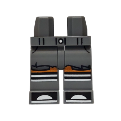 Hips and Legs with Belt Loops, Pockets and Button, Shorts Outline over Sienna Thighs, Black and White Stripes and Boot Tips Pattern