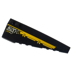 Wedge 10 x 3 Right with Yellow Bar and Silver '8107' Pattern (Sticker) - Set 8107
