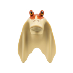 Minifigure, Head, Modified SW Gungan Flat Eyes with Dark Orange Top Pattern Minifigure, Head, Modified SW Gungan Flat Eyes with Dark Orange Top Pattern