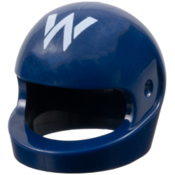 Minifigure, Headgear Helmet Motorcycle (Standard) with Williams Formula 1 Logo Stylized White Capital Letter W Pattern Minifigure, Headgear Helmet Motorcycle (Standard) with Williams Formula 1 Logo Stylized White Capital Letter W Pattern