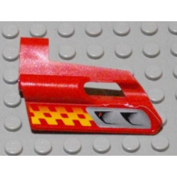 Technic, Panel Fairing #24 Small Short, Small Hole, Side B with Air Vents and Orange Checkered Racing Pattern (Sticker) - Set 8650