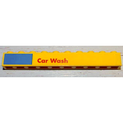 Brick 1 x 10 with Blue Rectangle and 'Car Wash' Pattern (Sticker) - Set 1255 Brick 1 x 10 with Blue Rectangle and 'Car Wash' Pattern (Sticker) - Set 1255