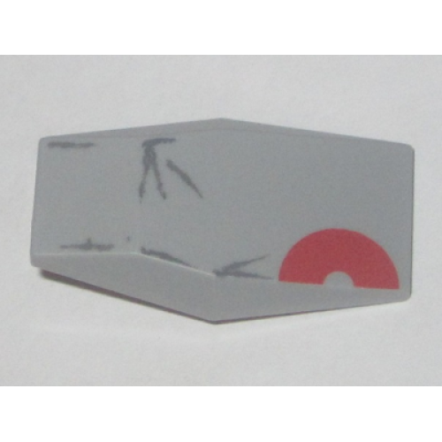 Деталь LEGO 28220pb02 Large Figure Armor Plate Small with SW Red Semicircle Pattern (Baze)