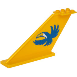 Tail 12 x 2 x 5 with Blue Toucan Bird Pattern on Both Sides Tail 12 x 2 x 5 with Blue Toucan Bird Pattern on Both Sides