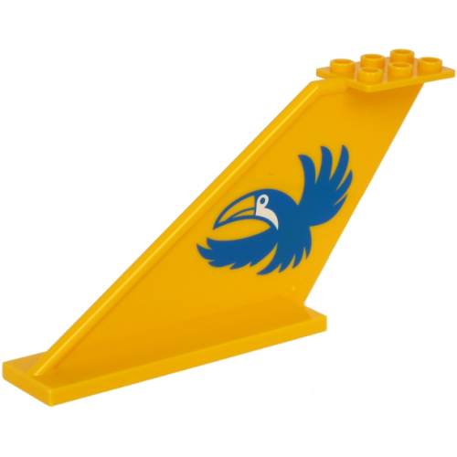 Деталь LEGO 87614pb013 Tail 12 x 2 x 5 with Blue Toucan Bird Pattern on Both Sides