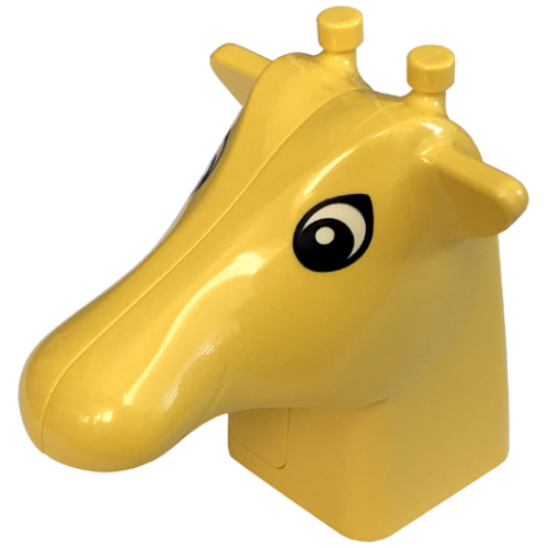 Деталь LEGO 44212c01pb01 Duplo Figure Head Animal 2 x 2 Base Giraffe Head with Black and White Eyes Pattern