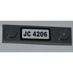 Plate, Modified 1 x 4 with 2 Studs without Groove with 'JC 4206' Pattern (Sticker) - Set 4206 Plate, Modified 1 x 4 with 2 Studs without Groove with 'JC 4206' Pattern (Sticker) - Set 4206