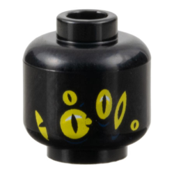 Minifigure, Head Alien Six Yellow Eyes with Slit Pupils Pattern