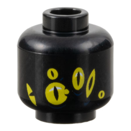 Деталь LEGO 3626pb3435 Minifigure, Head Alien Six Yellow Eyes with Slit Pupils Pattern