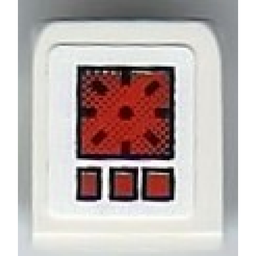 Деталь LEGO 54200pb052 Slope 30 1 x 1 x 2/3 with Red and Black Screen and Buttons Pattern (Sticker) - Set 8899