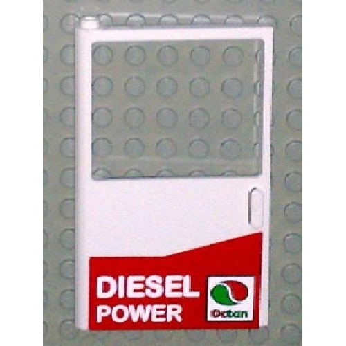 Деталь LEGO 30073pb01 Door 1 x 6 x 8 Left with Octan Logo and 'DIESEL POWER' Pattern (Sticker) - Set 5563