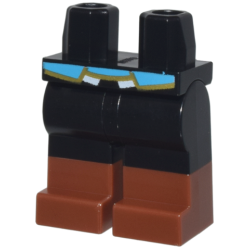 Hips and Legs with Molded Reddish Brown Lower Legs / Boots and Printed Dark Azure and Gold Waist Apron over White Tunic Ends Pattern Hips and Legs with Molded Reddish Brown Lower Legs / Boots and Printed Dark Azure and Gold Waist Apron over White Tunic Ends Pattern