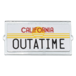 Glass for Window 1 x 2 x 3 with License Plate 'CALIFORNIA' and 'OUTATIME' Yellow Sun and Stripes Pattern (Sticker) - Set 10300