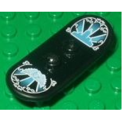 Minifigure, Utensil Skateboard Deck with Medium Blue and White City Skyline Pattern