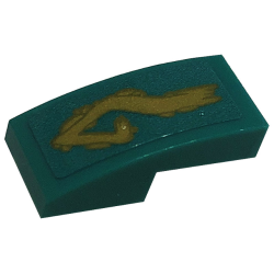 Slope, Curved 2 x 1 x 2/3 with Gold Tribal Symbol Tattoo on Dark Turquoise Background Pattern Model Left Side (Sticker) - Set 71746 Slope, Curved 2 x 1 x 2/3 with Gold Tribal Symbol Tattoo on Dark Turquoise Background Pattern Model Left Side (Sticker) - Set 71746