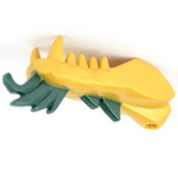 Dragon Head (Ninjago) Jaw Lower with Dark Green Spines Pattern