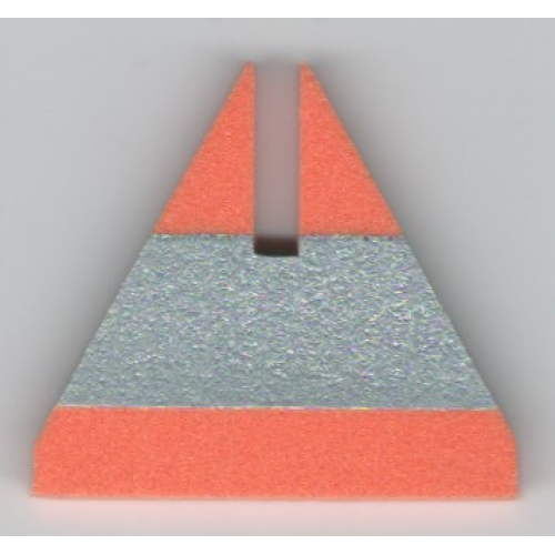 Деталь LEGO x605pb01 Foam Racers, Cone Triangle Upright with Silver Stripe 6 x 6 with Top Cutout