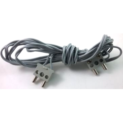 Electric, Wire 12V / 4.5V with 2 Leads, 96 Studs Long with 2 Light Gray Electric, Connector, 2-Way Male Squared Narrow Long without Center Post with Center Hole (x466c96 / bb1136c01) - Light Gray
