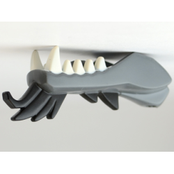 Dragon Head (Ninjago) Jaw Lower with White Teeth and Black Spines Pattern