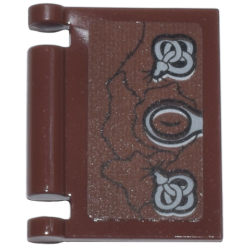 Minifigure, Utensil Book Cover with Black Stitching, Light Bluish Gray Snakes and Oval Clasp Pattern (Sticker) - Set 21341