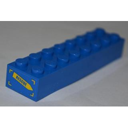 Brick 2 x 8 with 'RESCUE' on Yellow Arrow Pattern on End (Sticker) - Set 4439 Brick 2 x 8 with 'RESCUE' on Yellow Arrow Pattern on End (Sticker) - Set 4439