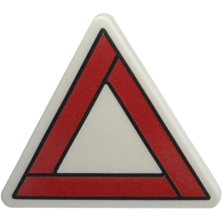 Road Sign 2 x 2 Triangle with Open O Clip with Red Triangle Reflector with Black Outline Pattern